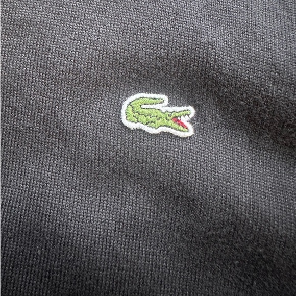 Lacoste black cotton jumper crew neck semi-fitted sweater - Picture 6 of 8